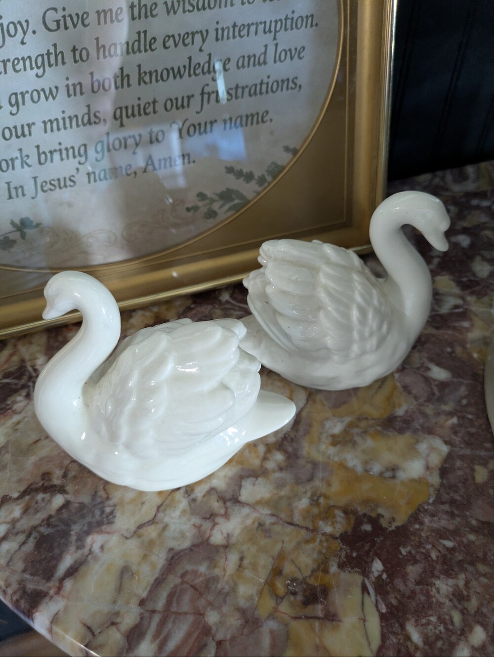Ceramic White Swan Toilet Bolt Covers Set (2) - Elegant Bathroom Decor